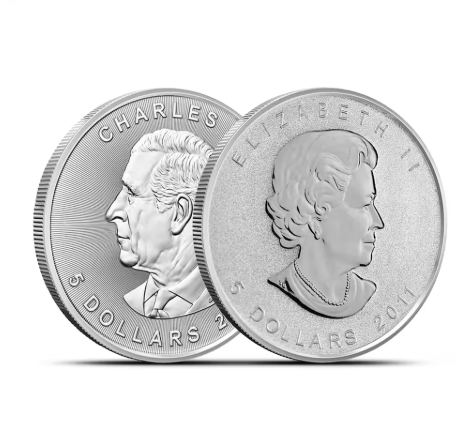1 oz Canadian Silver Maple Leaf Coin (Random Year)