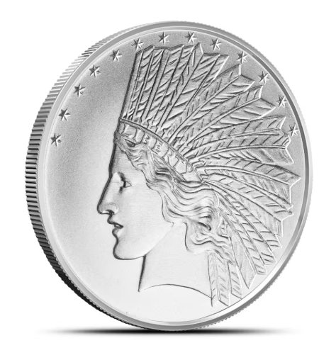 1 oz SilverTowne Indian Replica Silver Round (New)